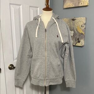Polo by Ralph Lauren Gray Zip-Up Hoodie with Logo Men’s Large